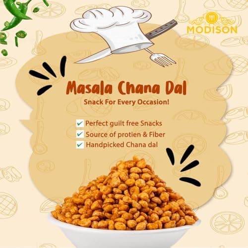 MODISON Masala Chana Dal Healthy Snacks Spiced Chickpeas 180g thumbnail 4