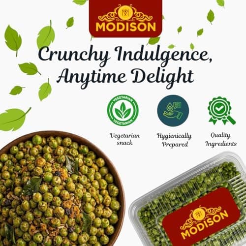 MODISON Chatpata Matar Healthy Snacks Spicy Green Peas 180g thumbnail 5