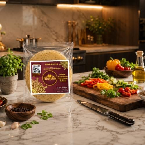 MODISON Urad Papad Indian Papad Crispy Lentil Wafer 200g thumbnail 4