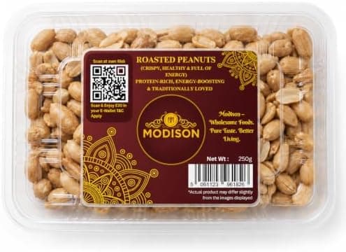 MODISON Roasted Peanuts Healthy Snacks Protein Rich Groundnuts 250g thumbnail 1