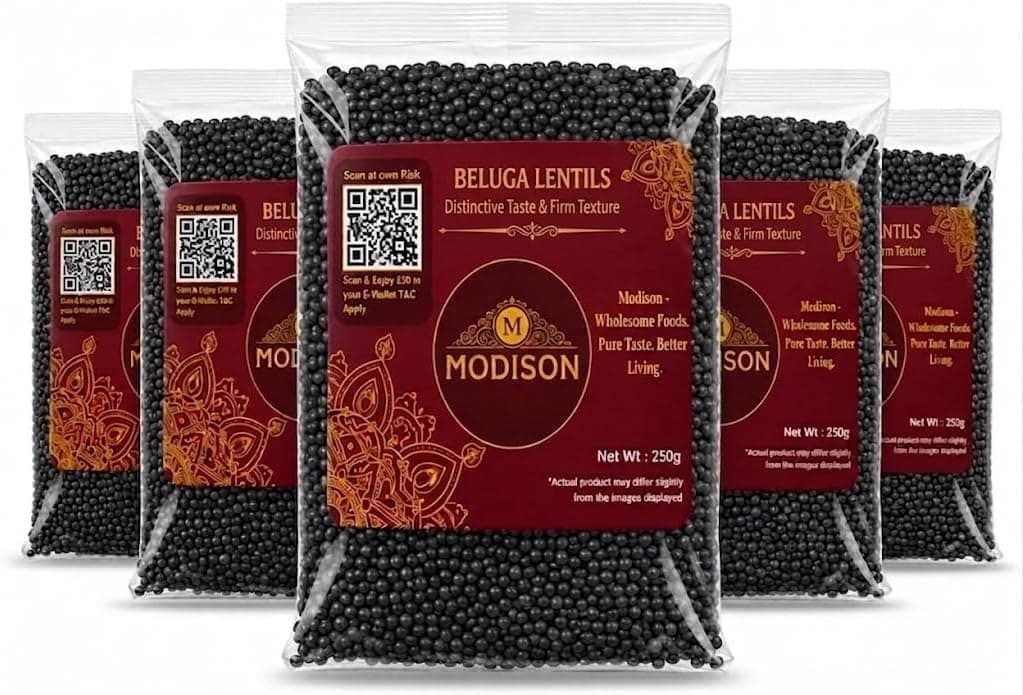 MODISON Beluga Lentils Whole Pulses High Fibre Protein Pack 6x250g thumbnail 8