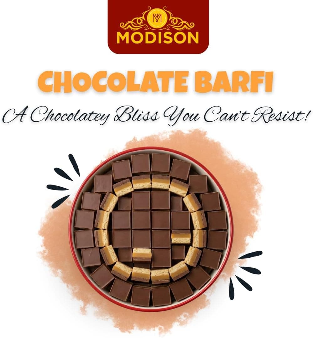 MODISON Chocolate Barfi Indian Sweets Milk Mithai 8 Piece 370g thumbnail 11