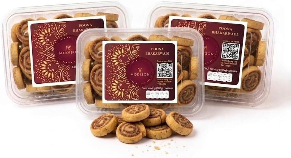 MODISON Poona Bhakarwadi Indian Namkeen Crispy Maharashtrian 540g thumbnail 8