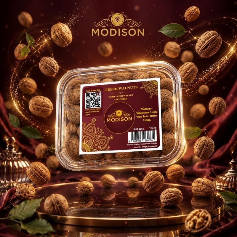 MODISON Fresh Walnuts Indian Dry Fruit Raw Akhrot Natural 180g thumbnail 3
