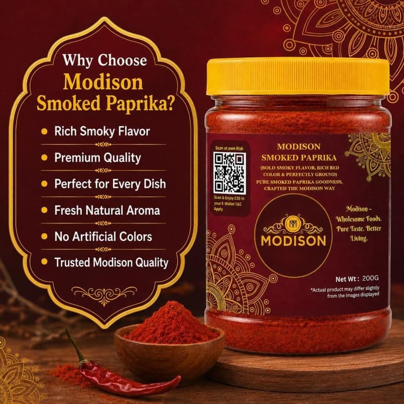 MODISON Smoked Paprika Powder Indian Spices Natural 200g thumbnail 6