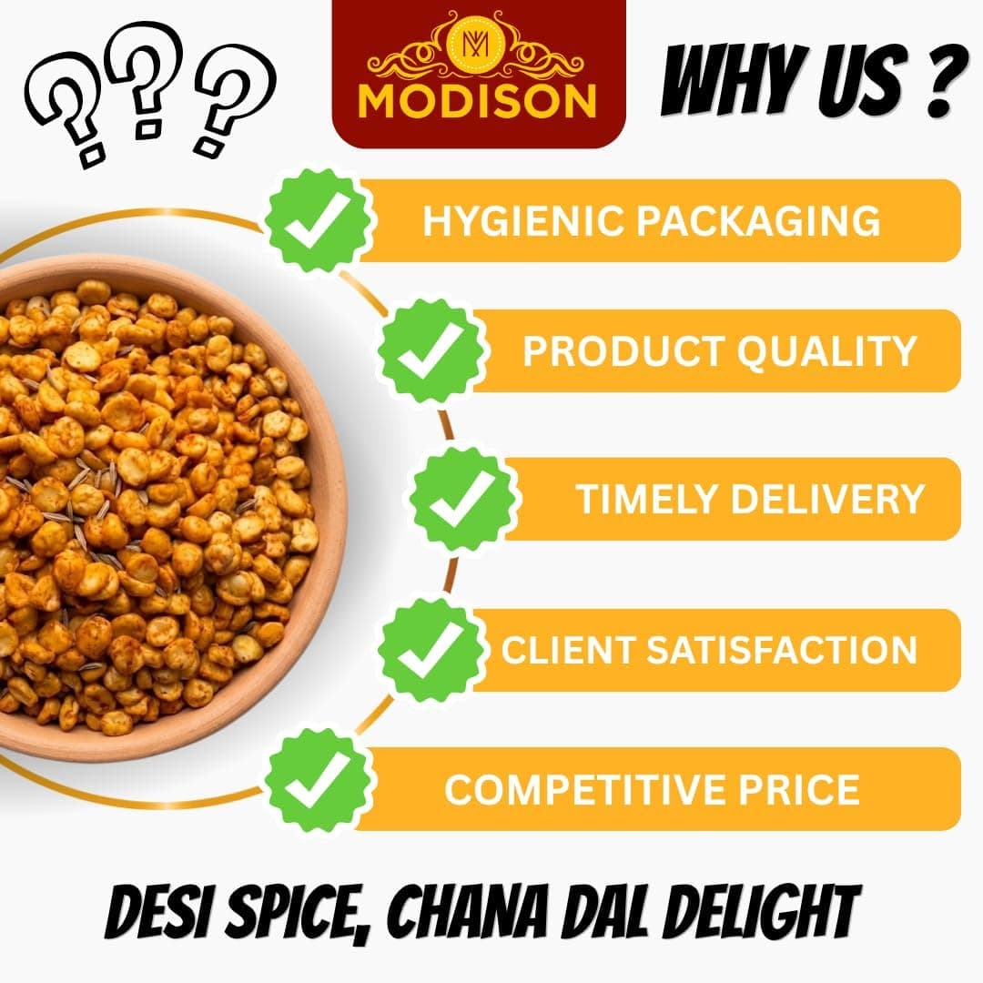 MODISON Roasted Chana Dal Healthy Snacks Masala Split Chickpeas 180g thumbnail 9