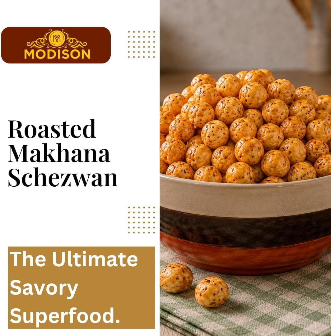 MODISON Roasted Makhana Healthy Snacks Schezwan Flavour 80g thumbnail 11