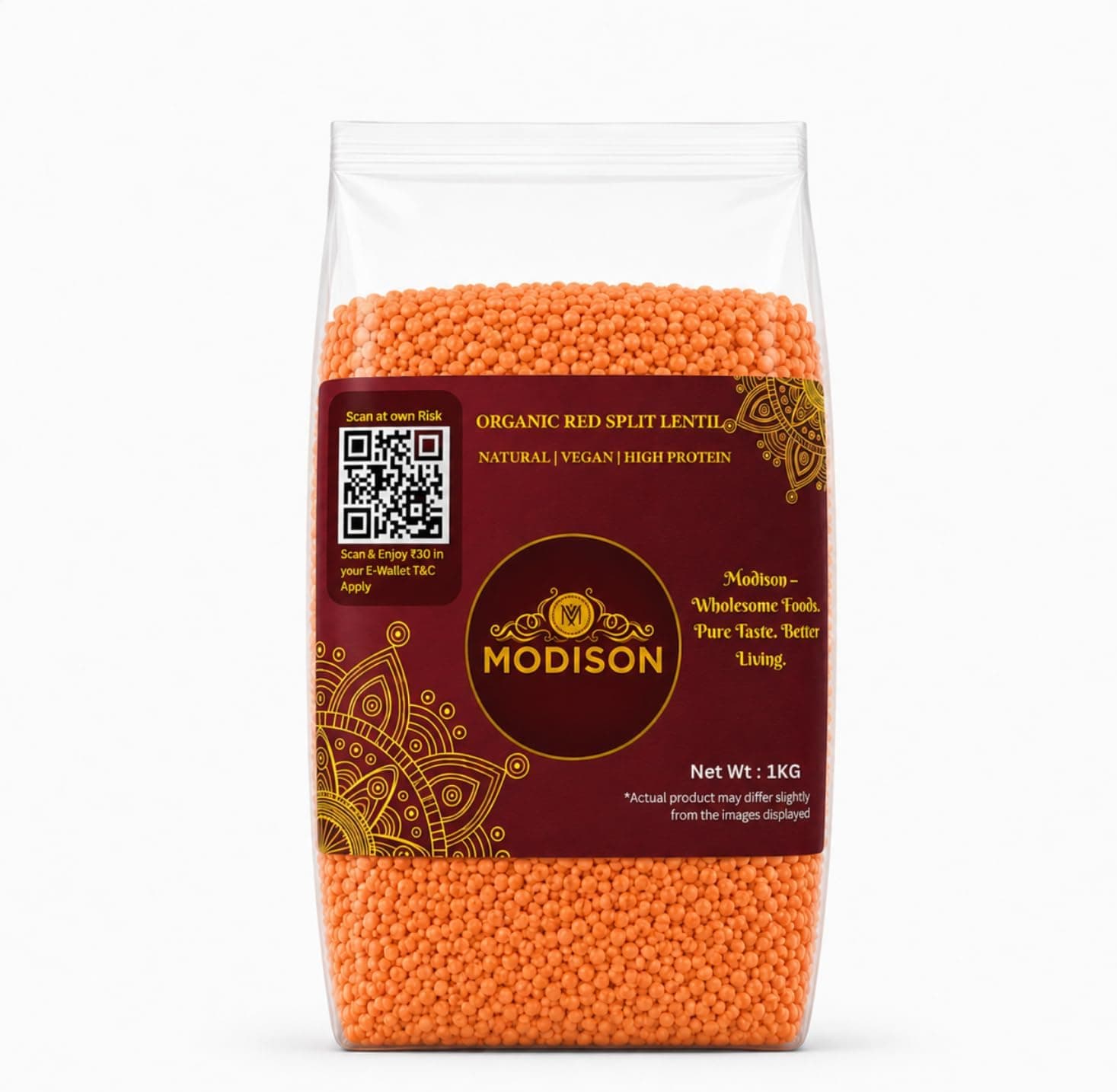 MODISON Red Split Lentils Masoor Dal High Fibre Protein 1KG thumbnail 8