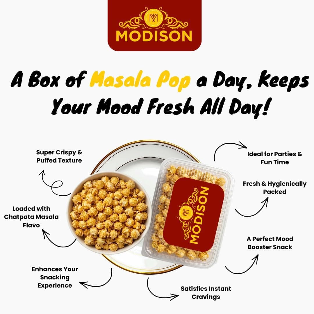 MODISON Masala Pop Indian Namkeen Crunchy Puffed Snack 180g thumbnail 10