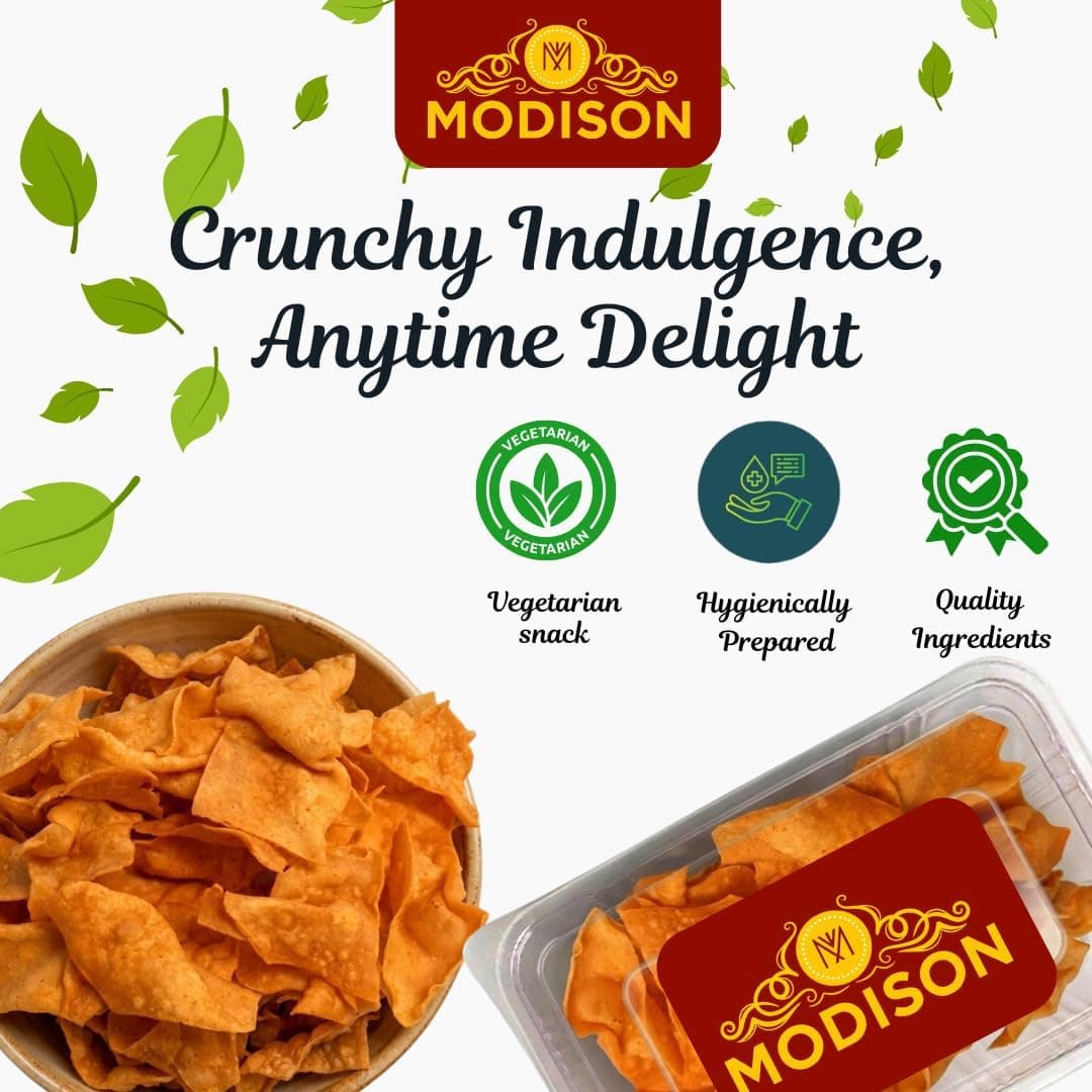 MODISON Tikha Papadi Ghatiya Indian Snacks Spicy Besan 180g thumbnail 12
