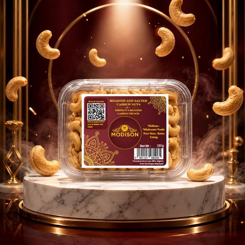 MODISON Roasted Cashews Indian Dry Fruit Salted Kaju 180g thumbnail 5