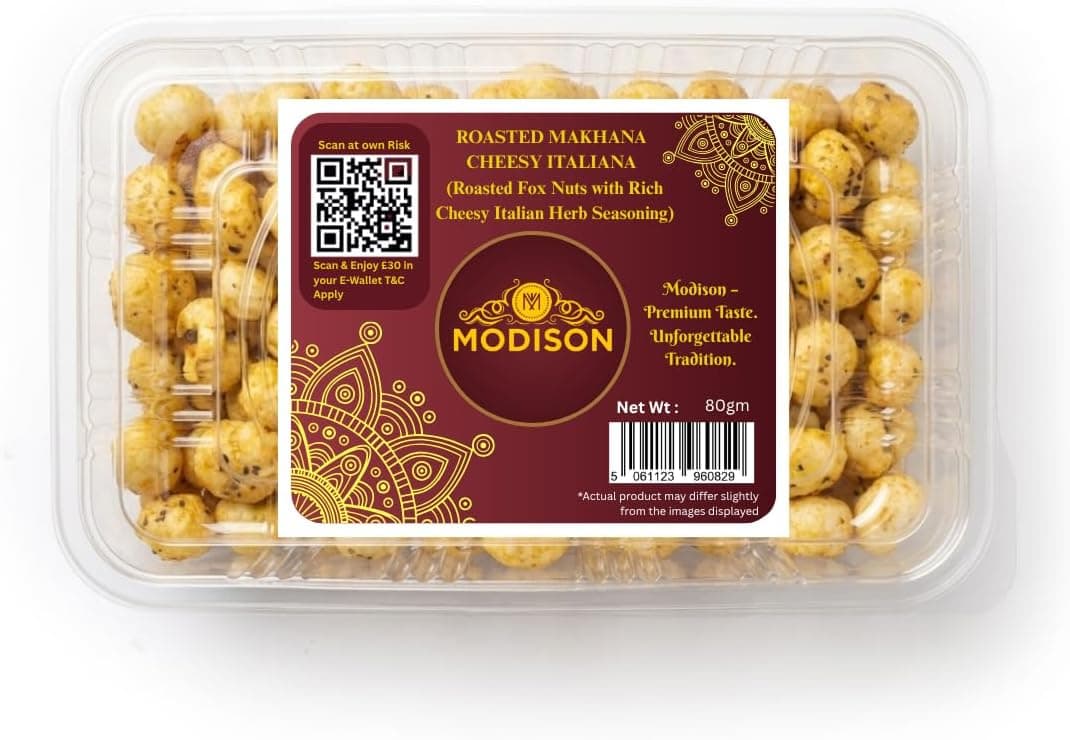 MODISON Roasted Makhana Healthy Snacks Cheesy Italiana 80g thumbnail 8