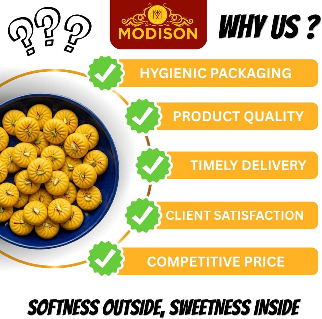MODISON Kesar Penda Indian Sweets Saffron Milk Mithai 4 Piece 180g thumbnail 11