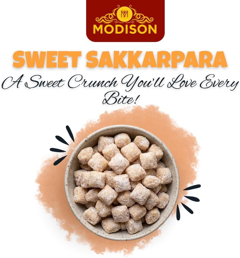 MODISON Sweet Sakkarpara Indian Sweets Crunchy Wheat Bites 180g thumbnail 10