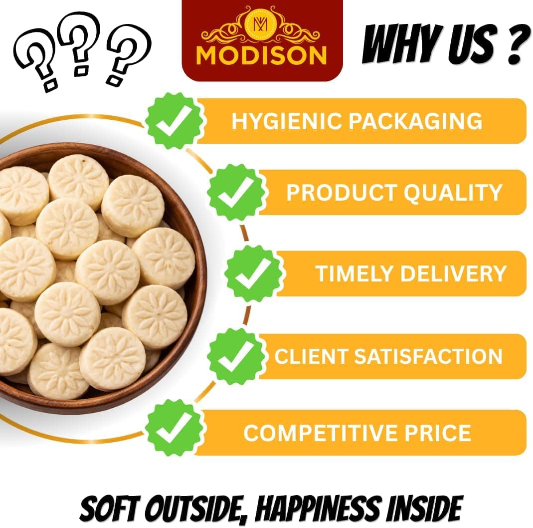 MODISON White Penda Indian Sweets Milk Mithai 8 Piece 200g thumbnail 10