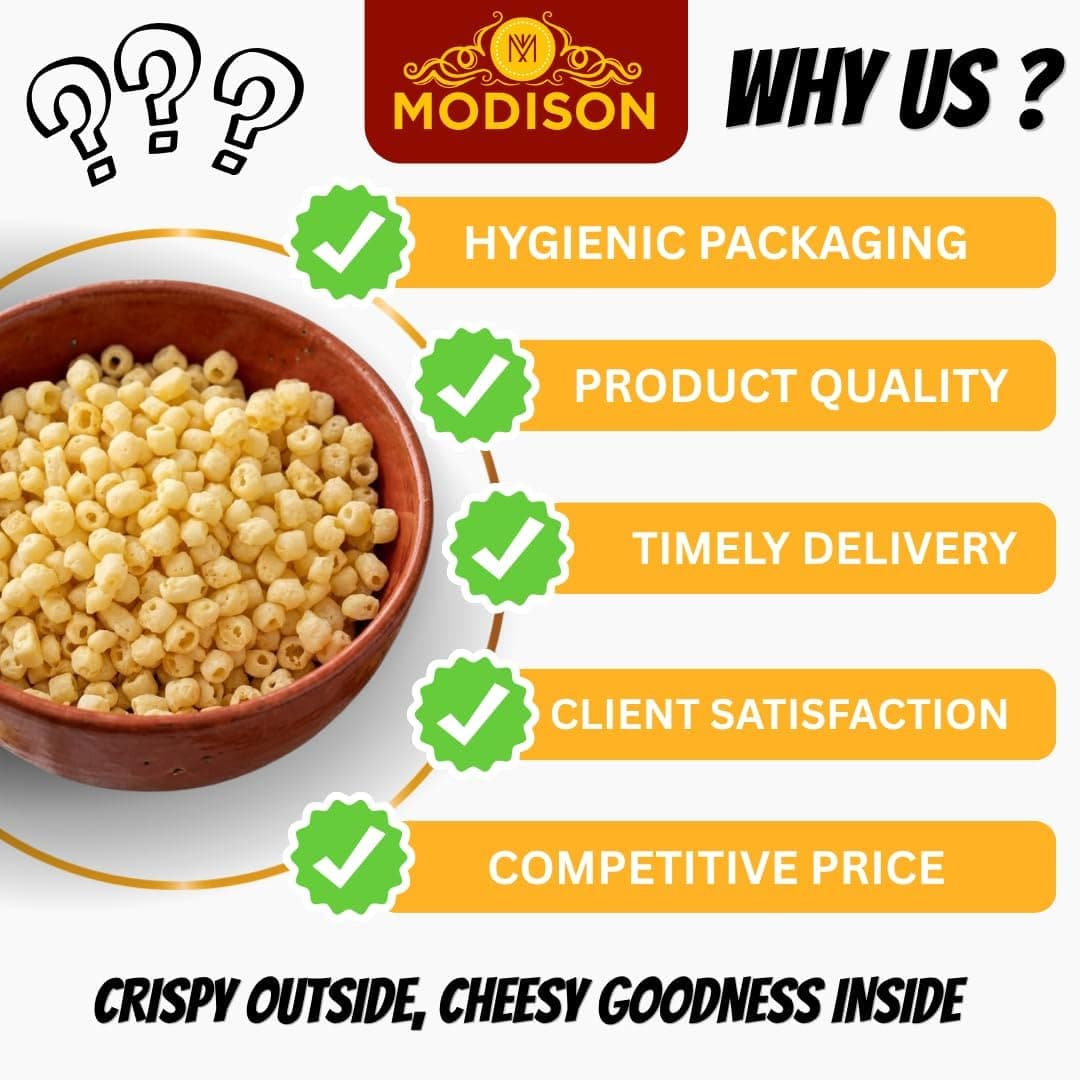 MODISON Cheese Pop Indian Snacks White Cheddar Puffs 180g thumbnail 9