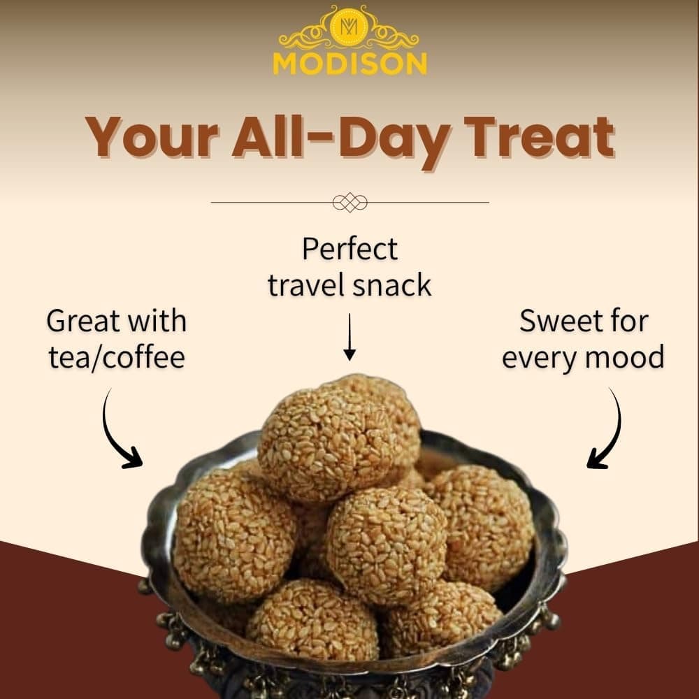 MODISON Til Laddu Indian Sweets Sesame Sweet Balls 180g thumbnail 11