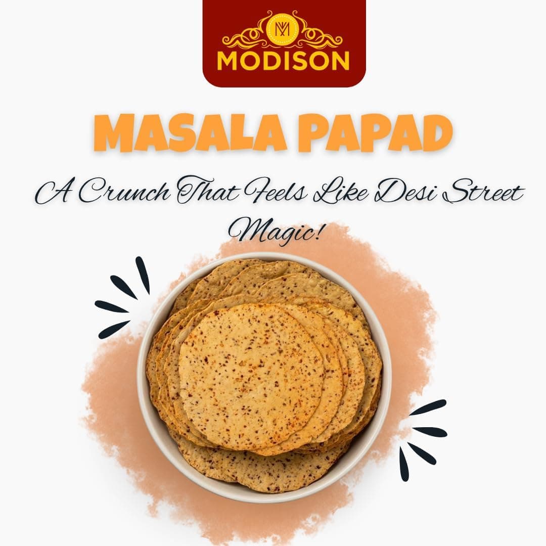 MODISON Masala Papad Indian Snacks Spicy Lentil Crackers 180g thumbnail 9