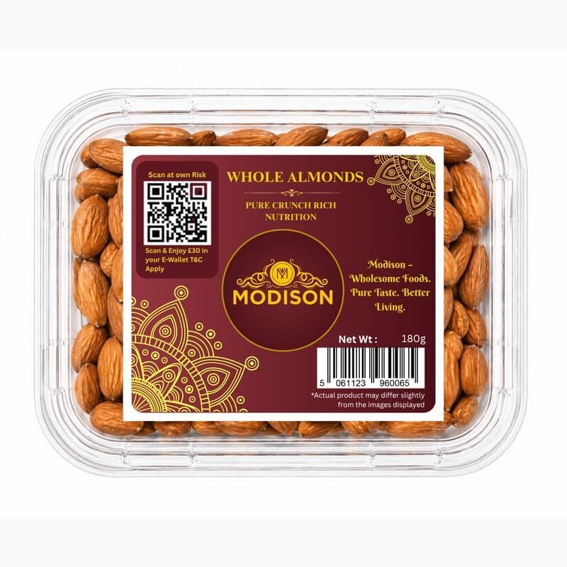 MODISON Whole Almonds Indian Dry Fruit California Badam 180g thumbnail 1