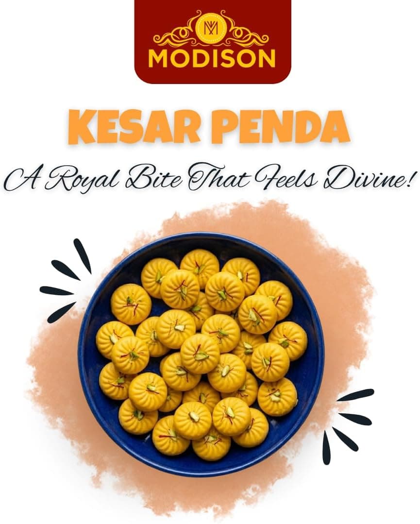 MODISON Kesar Penda Indian Sweets Saffron Milk Mithai 4 Piece 180g thumbnail 12