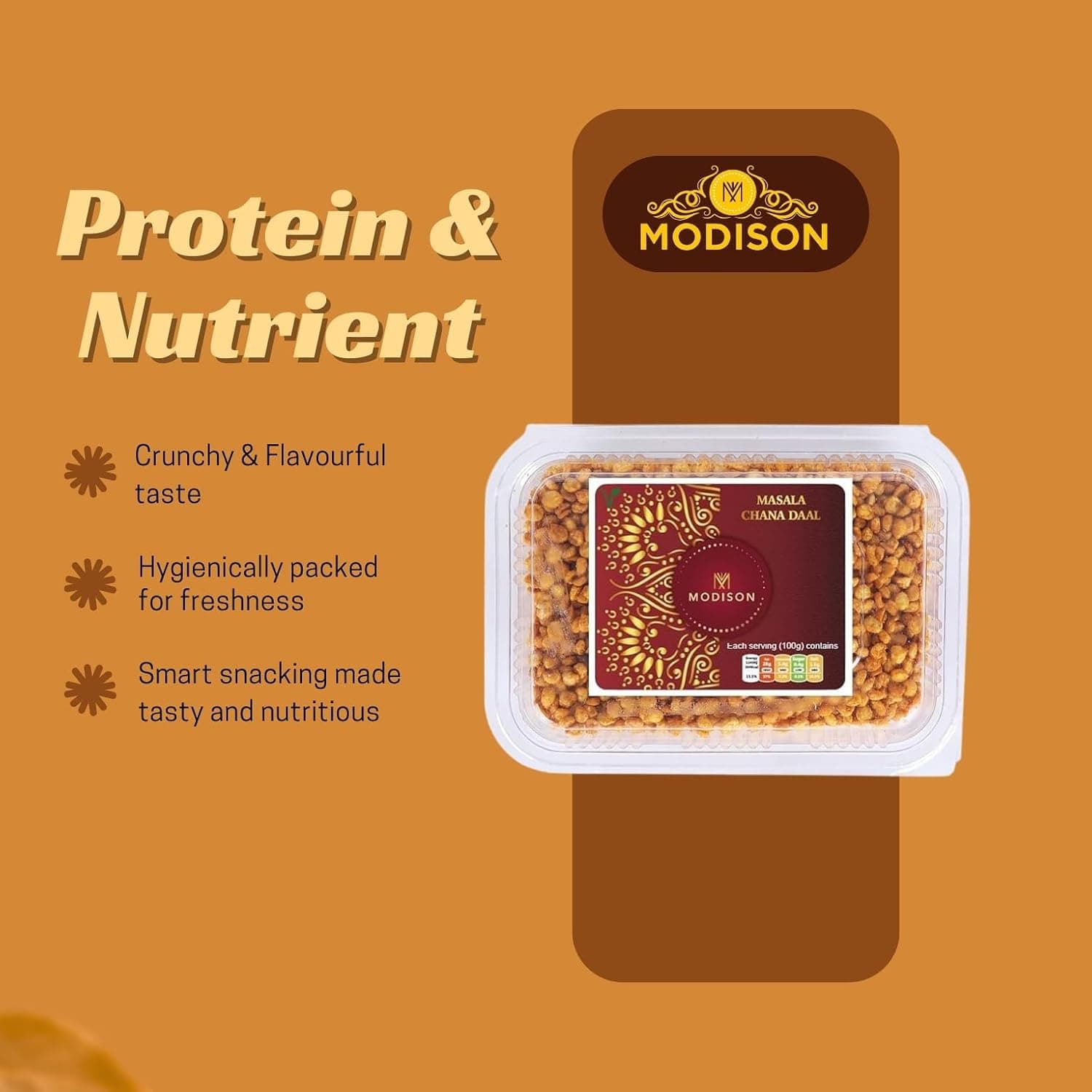 Modison Masala Chana Daal Crunchy Spicy 180gm thumbnail 11