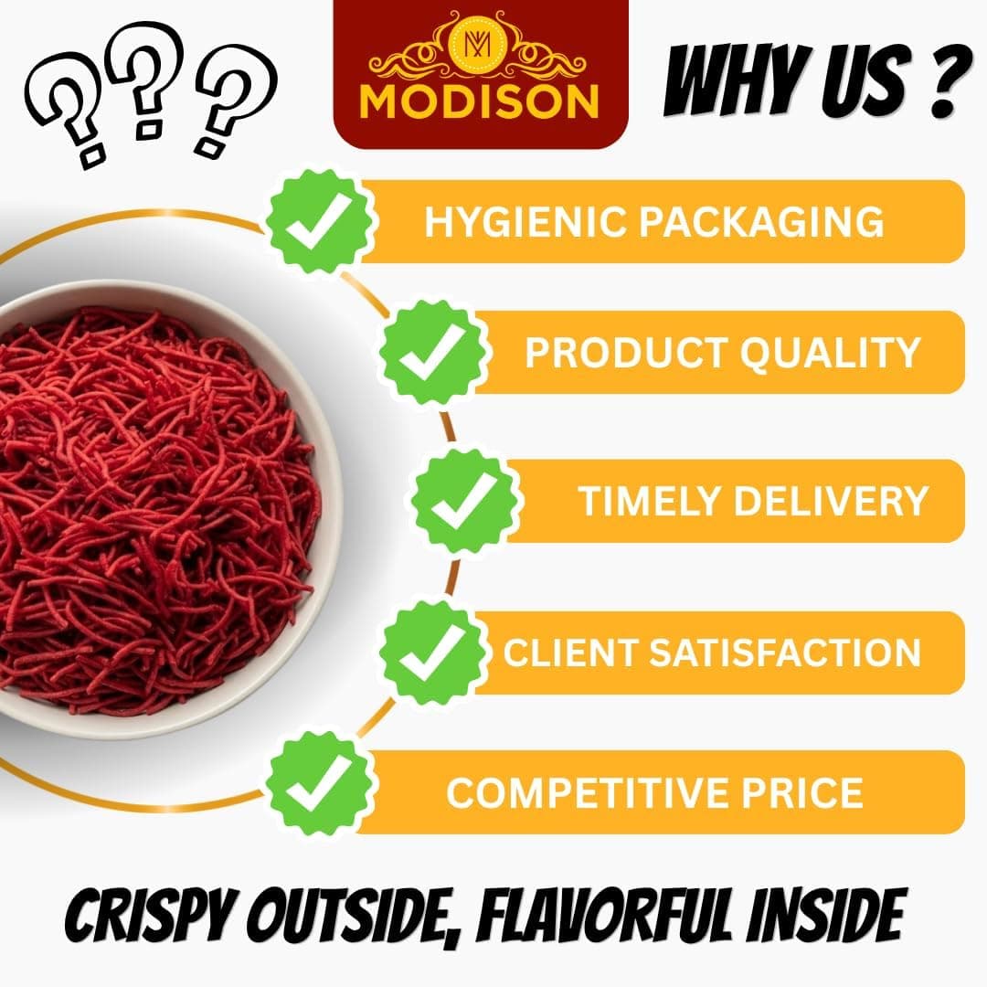 MODISON Beet Sev Indian Namkeen Beetroot Flavoured Snack 180g thumbnail 11