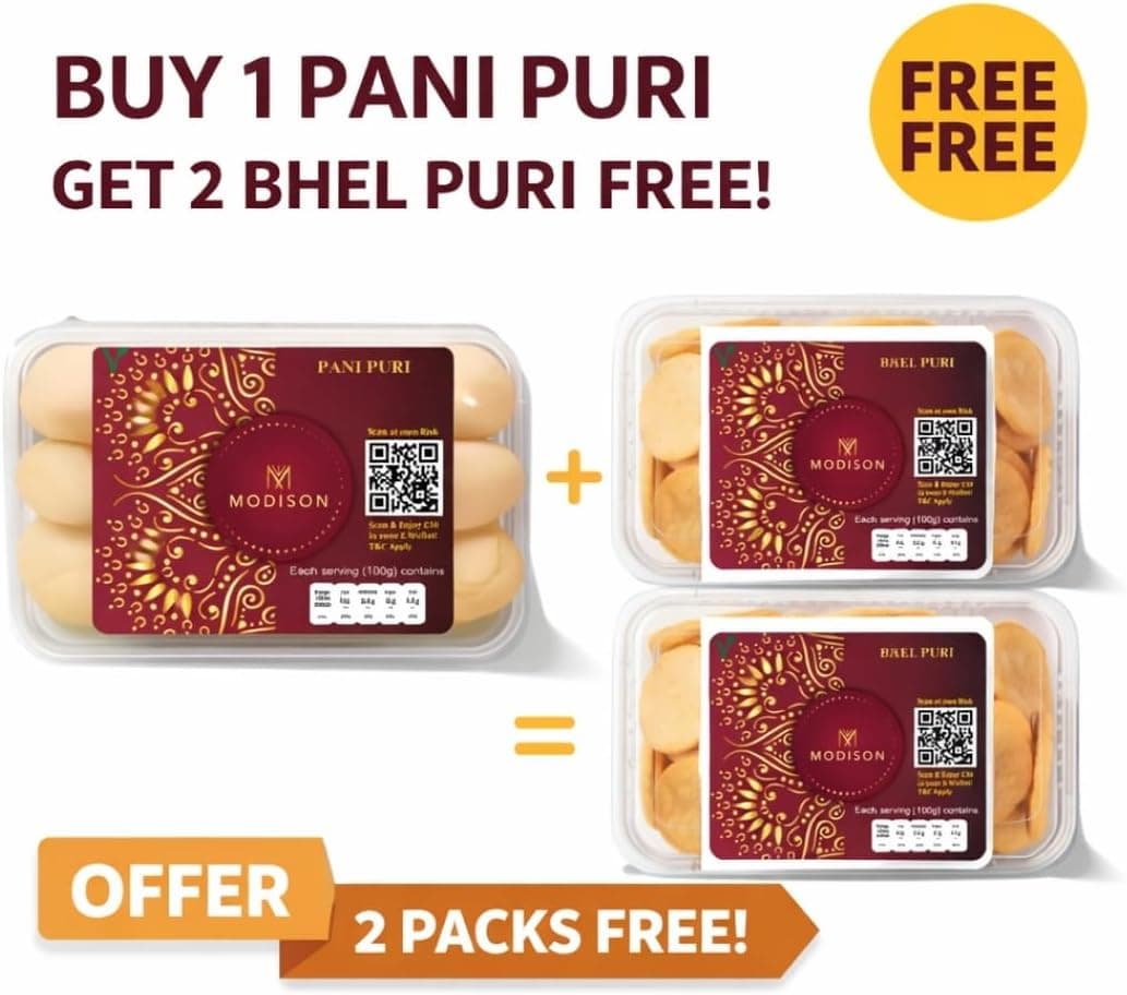 MODISON Pani Puri Bhel Puri Bundle Indian 180g Chaat Kit 3 Pack thumbnail 9