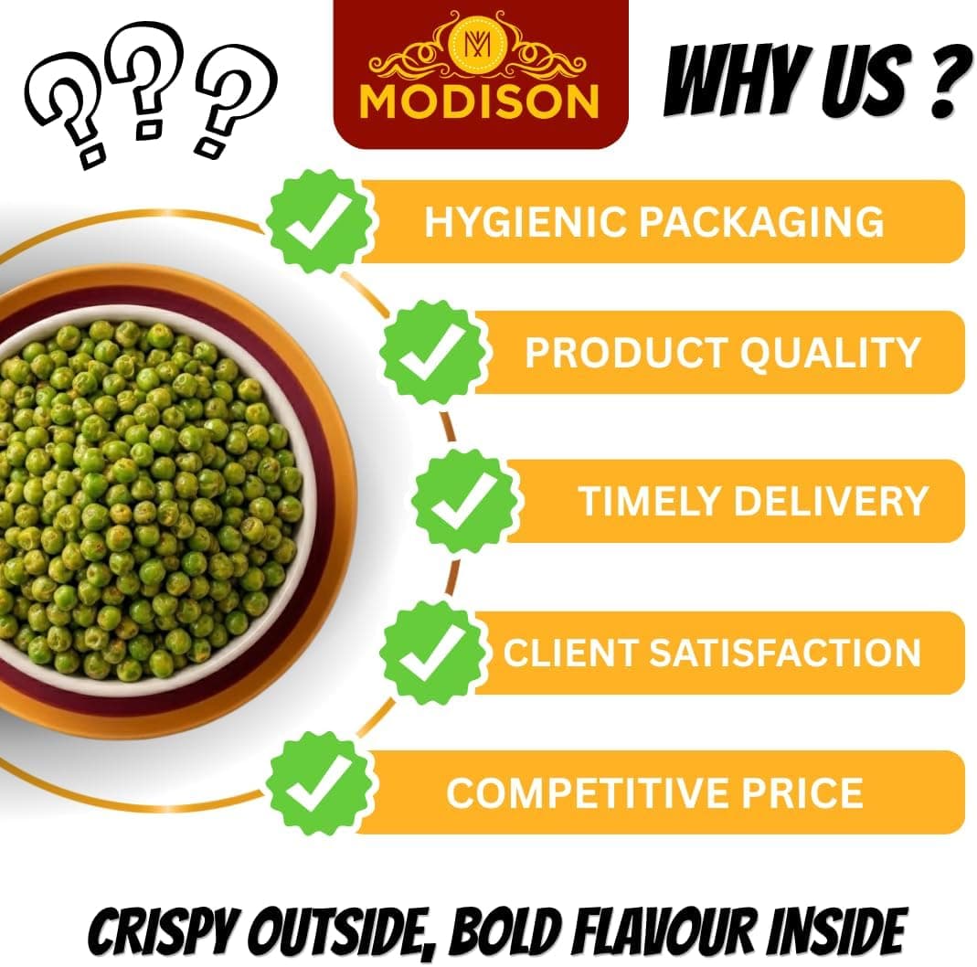 MODISON Spicy Fried Green Peas Healthy Snacks Crispy 100g thumbnail 9