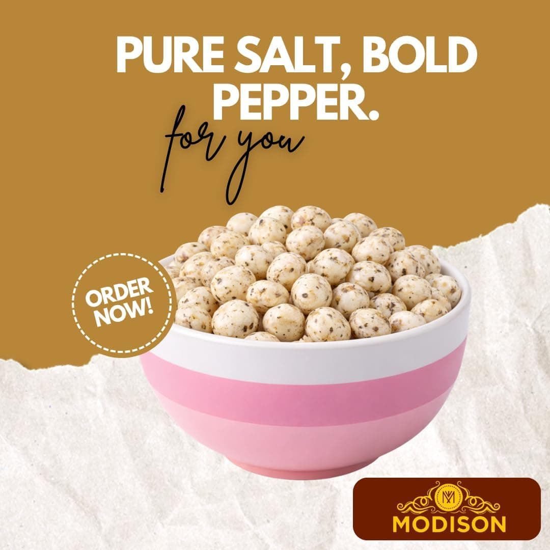 MODISON Roasted Makhana Healthy Snacks Himalayan Pink Salt Pepper 80g thumbnail 9