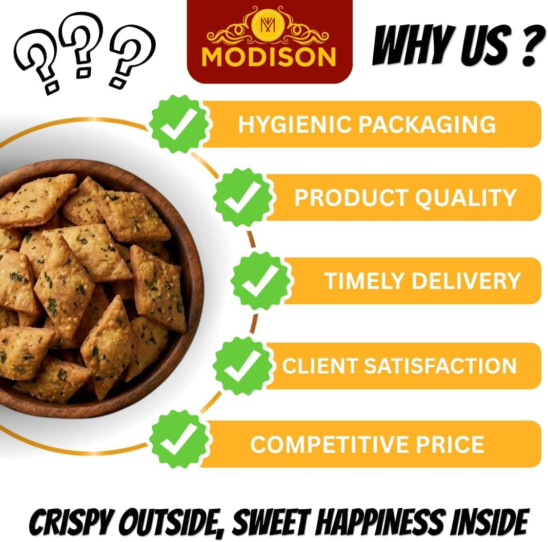 MODISON Methi Sakkarpara Indian Snacks Crispy Fenugreek 180g thumbnail 9