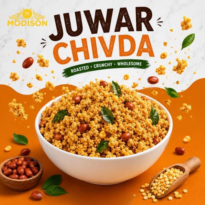MODISON Roasted Juwar Chevda Indian Namkeen Crunchy Sorghum 180g thumbnail 9