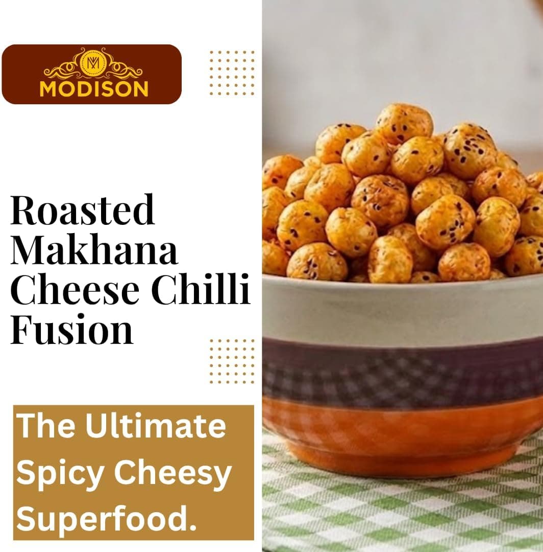 MODISON Roasted Makhana Healthy Snacks Cheese Chilli Fusion 80g thumbnail 12