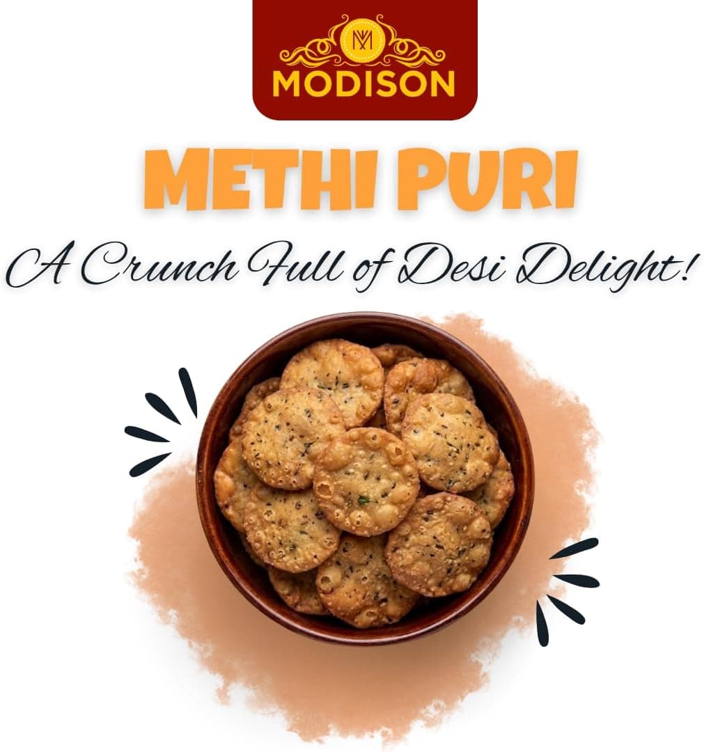 MODISON Methi Puri Indian Snacks Crispy Fenugreek Crackers 180g thumbnail 11