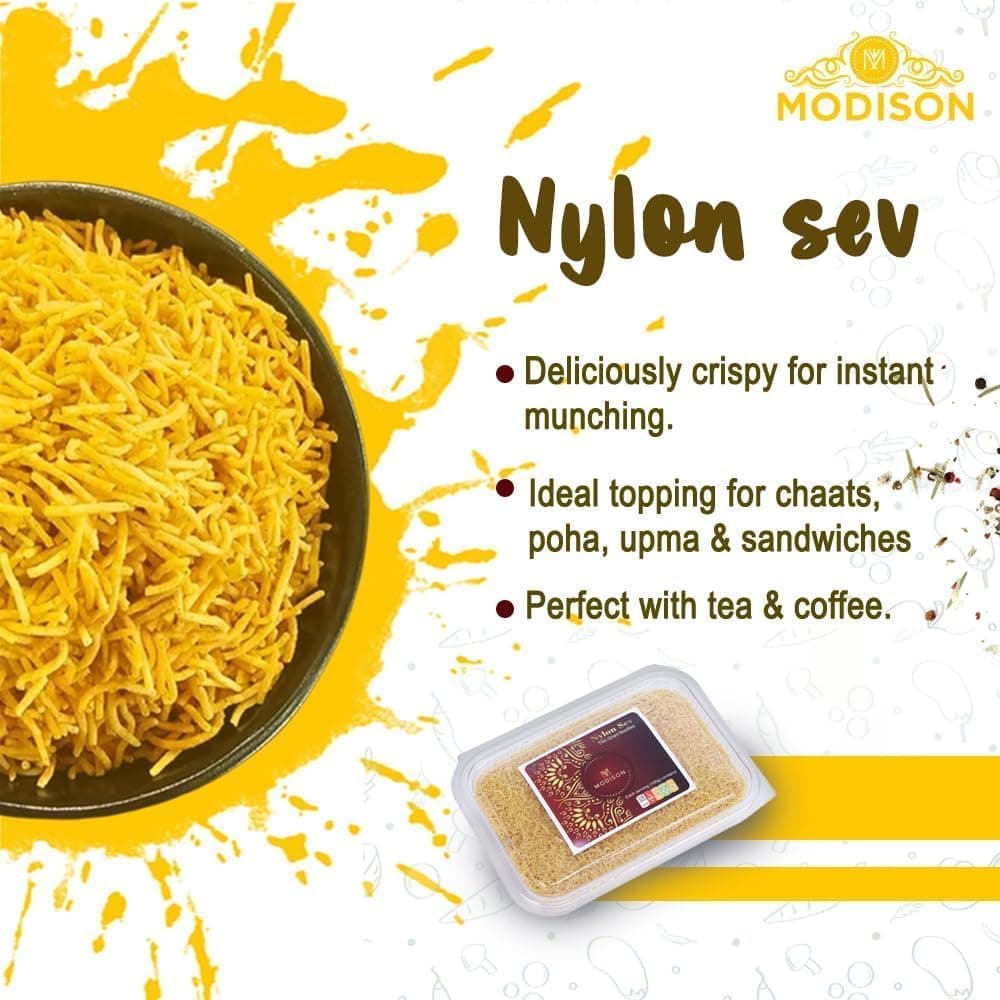 MODISON Nylon Sev Indian Snacks Crispy Gram Flour 900g thumbnail 10