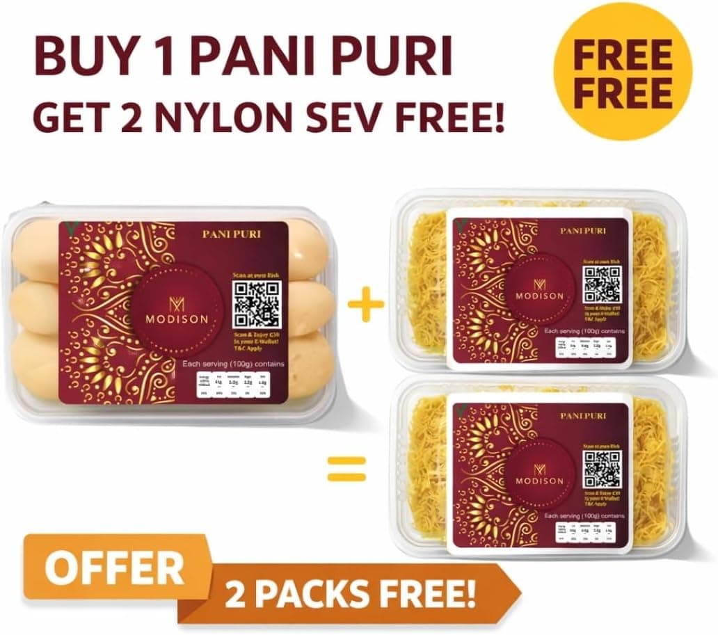 MODISON Pani Puri Nylon Sev Bundle Indian Street Food 540g Kit thumbnail 9