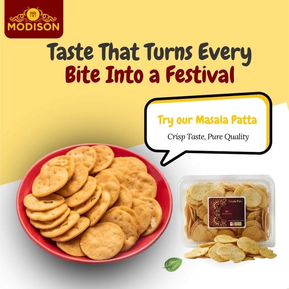 MODISON Masala Patta Potato Wafers Indian Snacks Crispy 180g thumbnail 2