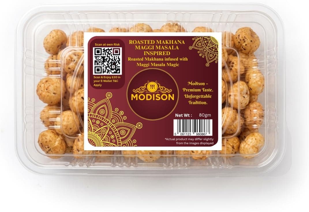 MODISON Roasted Makhana Healthy Snacks Masala Fox Nuts 80g thumbnail 8