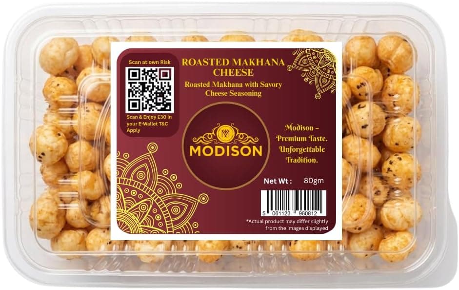 MODISON Roasted Makhana Healthy Snacks Cheese Flavour 80g thumbnail 8