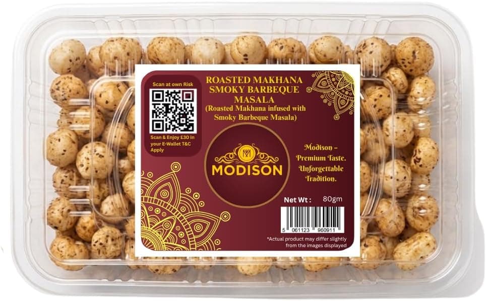 MODISON Roasted Makhana Healthy Snacks Smoky Barbeque Masala 80g thumbnail 8