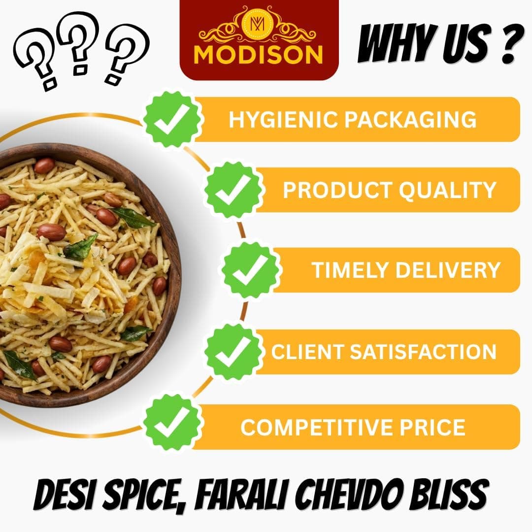 MODISON Spicy Farali Chevdo Indian Snacks Masala Farsan 180g thumbnail 10