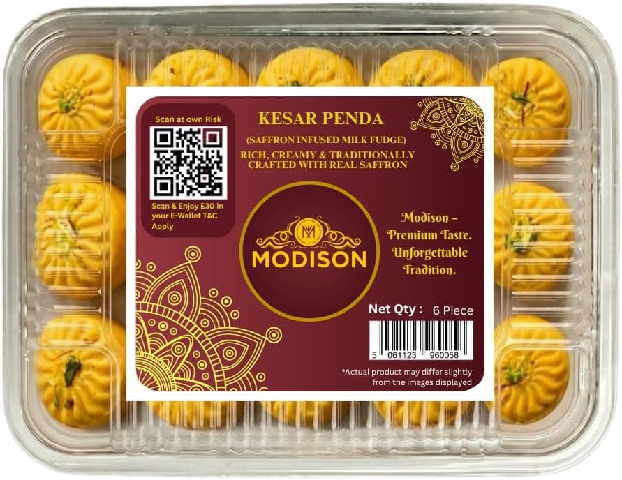 MODISON Kesar Penda Indian Sweets Saffron Milk Mithai 6 Piece thumbnail 8