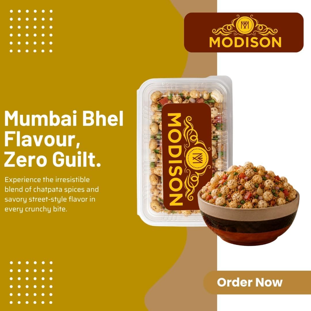 MODISON Roasted Makhana Healthy Snacks Mumbai Bhel Flavour 80g thumbnail 11