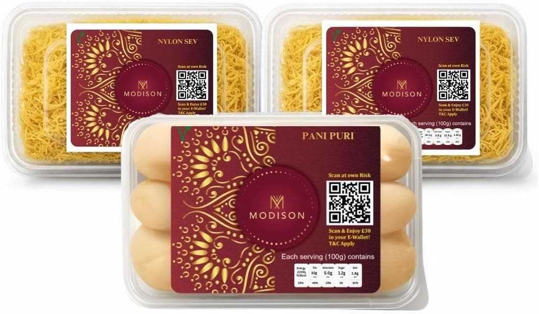 MODISON Pani Puri Nylon Sev Bundle Indian Street Food 540g Kit thumbnail 8
