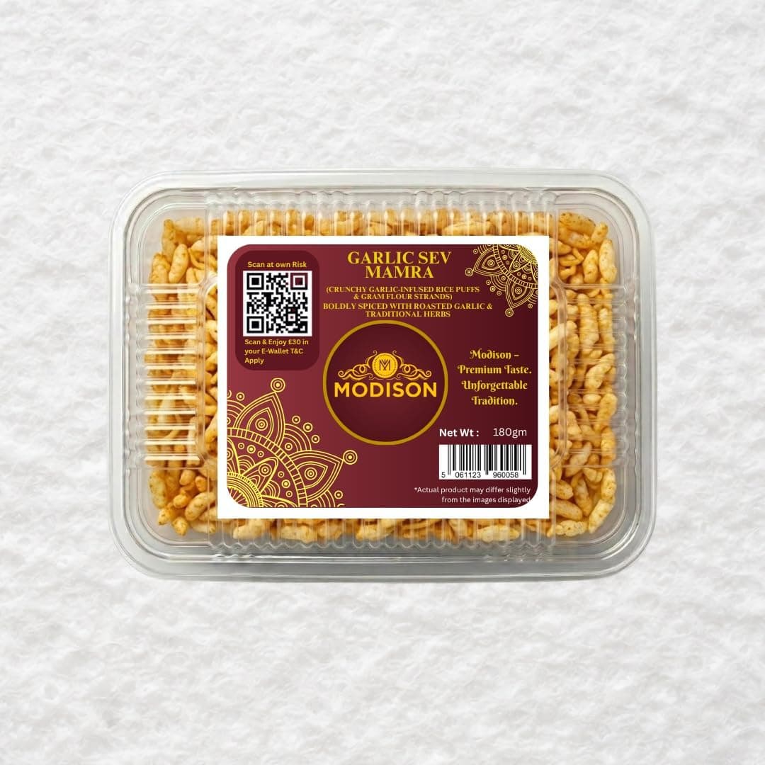 MODISON Garlic Sev Mamra Indian Snacks Roasted Rice Mix 180g thumbnail 8