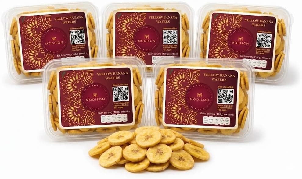MODISON Yellow Banana Wafers Indian Snacks Crispy Plantain 900g thumbnail 8