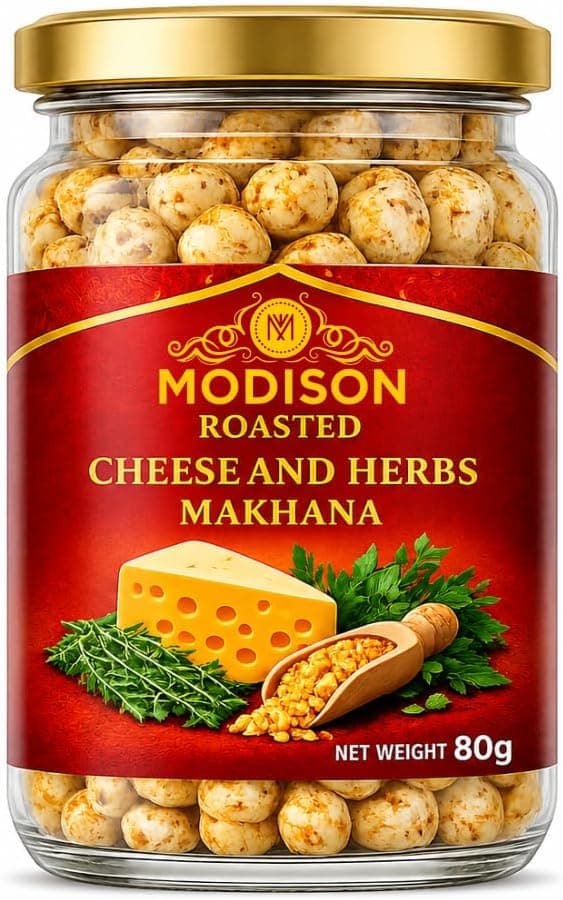 MODISON Roasted Makhana Healthy Snacks Cheese Herbs 80g thumbnail 8