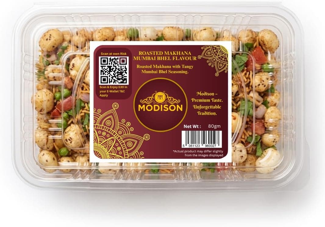 MODISON Roasted Makhana Healthy Snacks Mumbai Bhel Flavour 80g thumbnail 8