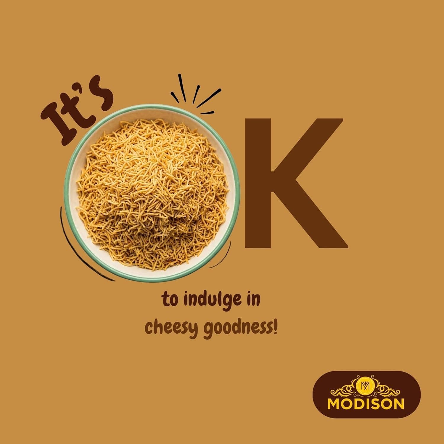 MODISON Potato Cheese Sev Indian Snacks Crispy Cheesy 180g thumbnail 9