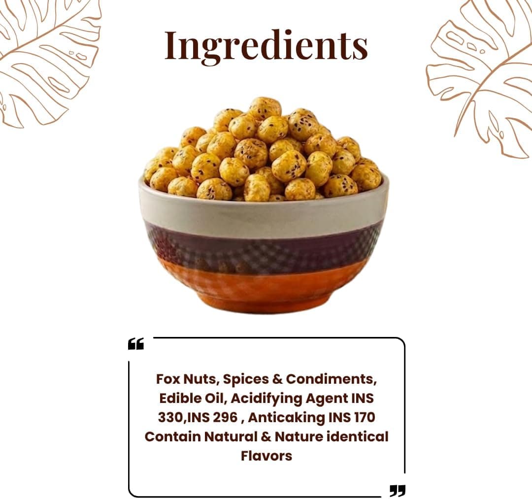 MODISON Roasted Makhana Healthy Snacks Masala Fox Nuts 80g thumbnail 10