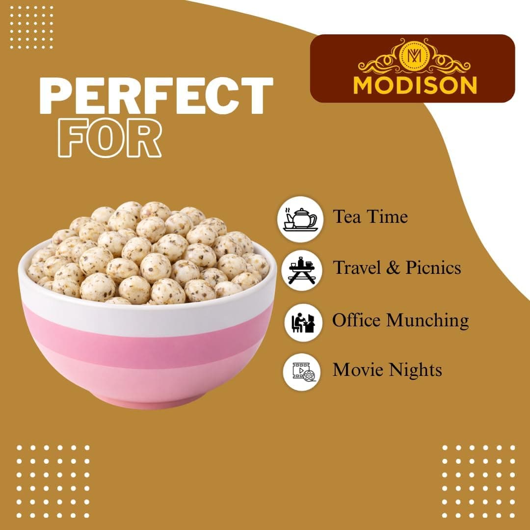 MODISON Roasted Makhana Healthy Snacks Himalayan Pink Salt Pepper 80g thumbnail 12